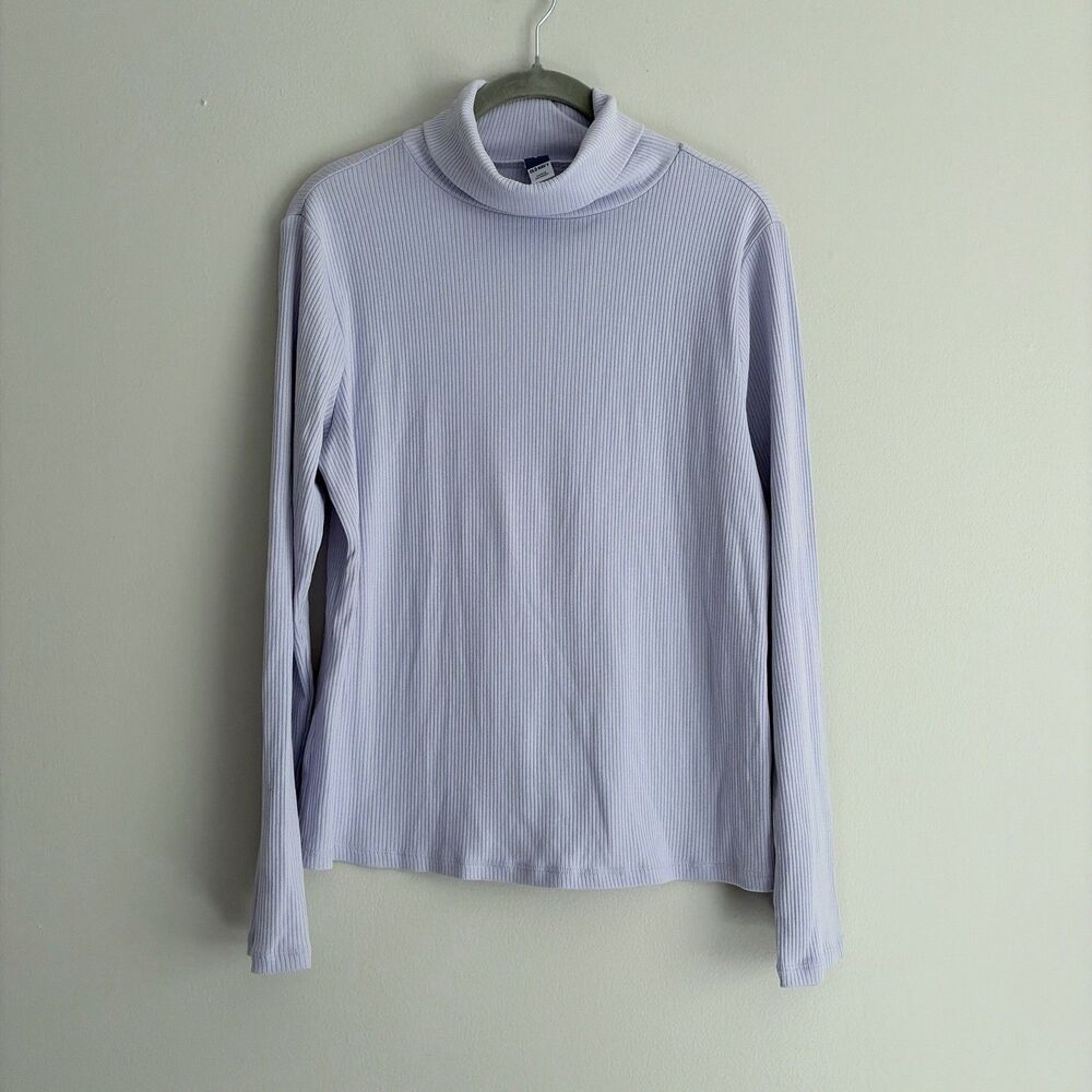 Old Navy Lilac Soft Purple Lavender Long Sleeve Rib Turtleneck Top Size Large